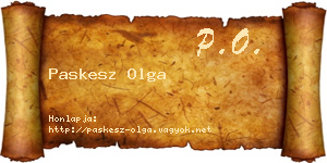 Paskesz Olga névjegykártya